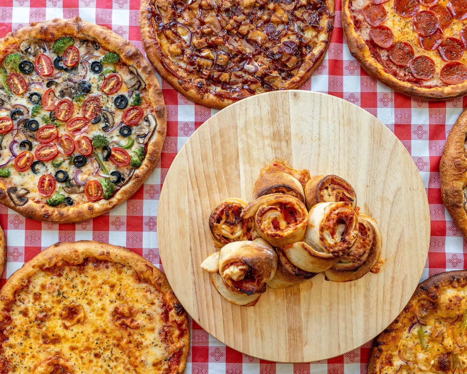 Nino's pepperoni pizza, fresh from the oven