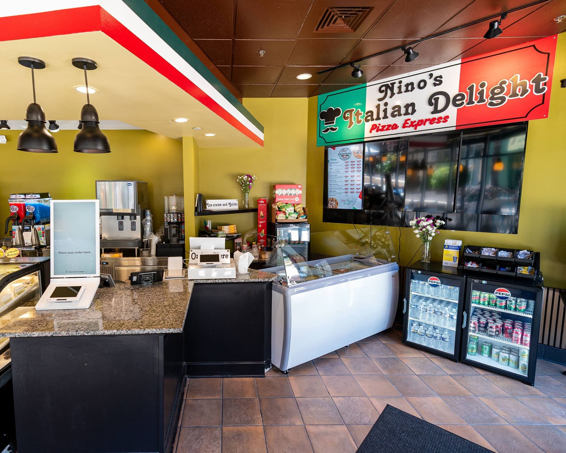 Inside Nino's Italian Delight Pizza Express restaurant